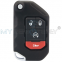 FCC OHT1130261 Keyless / Proximity smart flip key 4 button 433Mhz 4A chip for 2018 -2021 Jeep Wrangler Gladiator P/N 68416784AA