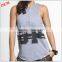 Placement print at front and back high neck loose fit tank tops sports apparel