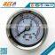 Shock proof Stainless steel case dry type hydraulic gauges back mounting