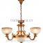 marble Style Classical full Copper luxury decorative lighting Chandelier For High Ceiling 3 heads 623-3H