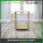 Varnished wood furniture display rack with wheels