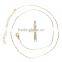 Jewelry 2 Colors Crystal Cross Pendant Rhinestone Gold And Silver Tone Necklace