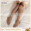 White color cotton vertical stripes pattern with two cross strips top knee high socks stockings