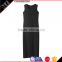 Long black dress summer dress sleeveless cultivate one's morality show thin dress female beach resort dress