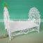 Unique Handmade Miniature Metal Pure White Bed for Dollhouse