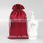 Logo printing soft satin hair extension packaging bag, small drawstring bag