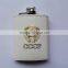 usa travel camo liquor leather wrapped hip flask