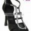 Suphini Black Satin Spain Hot Sale Reina Latin Dance Shoes