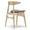 Modern Compact Solid Wood Leather Living Room Dining Chair