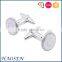 2016 wholesale laser letter mental silver cufflinks