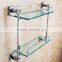 1202 bathroom accessory new A square Double glass shelf hotel use modern kitchen