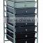 8 black drawer mobile storage rolling studio cart