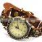 HY fashion jewelry Recommend genuine punk skull metal leather watch bracelet for men