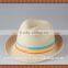 Fashionable Orange Beige Brown Paper Made Fedora Hat
