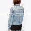 girls hot fashion light blue denim jacket light wash denim jacket stone washed denim jacket