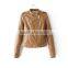OEM Service Autumn&Winter Long Sleeves Ladies Sexy Winter Jackets Brown PU Leather Lady Jackets