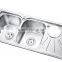 S9749 Hot Sell to Ethiopia/sri Lanka Double Bowl With Drainer Board and Dustbin