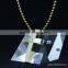 Fashion jewelry stainless steel rhinestone cross pendant