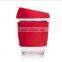 2016 Good Quality Glass Reusable Coffee Cup Sleeve-assoted colors