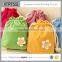 Wholsale flower design flannelette string bag