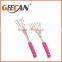 Carbon steel material garden tool set with plastic handle floral printing garden shovel,fork,rake