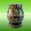 NATURAL STONE BLACK AND GOLD MARBLE URNS