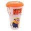 High Quality All in One Cup,Snacking And Drinking Cup Movie Cup with Lid and Straw, Plastic Cup Custom Logo