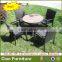 Patio furniture garden coffee set teak wooden table and rattan chair