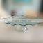 2015 New Clear Round Glass Plate With Stand,fruit Glass Plate,cake Stand Plate