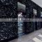 salon house flooring and wall polished black fossil marble