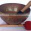 High Quality Asthamangala symbol Meditating Buddha Carved Singing Bowl