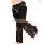 Hot sale ladies sexy bellydance pants,elegant coin decorative chiffon belly dance harem pants