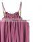 Latest Childern Lilac Gathered Neckline Colorful Beads Kids Beautiful Model Frock Neck Design Dresses HSd5107