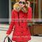 2016 New Women's Thicken Hooded Fur Collar Long Women's Parka Coat