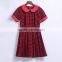 Summer Fancy Patterns Girls School Uniform Plaid Dress