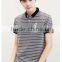 SZXX New Custom Slim Fit Grey Cotton Men Stripe Polo Shirt