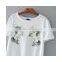 Women wholesale unicorn embroidery beaded white t-shirt