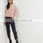 MGOO Women Plain Shell Pink Velvet Cropped Hoodie With Drawstrings Front Pocket Fitness Pullover