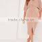 Plus Size Midi Dress Pink Long Sleeve Knot Sexy Elegance Dress Custom Split Hem Dress