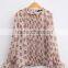 Runwaylover EY2344B Hot Sale 2017 Women Fashion Sleeve Fold Printed Chiffon Blouse