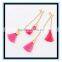 2017 fashion unique daily wear women wholesale double woolen tassels long earrings