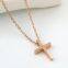 Stainless Steel Cross Pendant Religious Jewelry Necklace Pendant Rose Gold Necklace