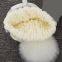 Joy Fashion Hat Supplier Factory OEM Custom Faux Fur Pompom Cable Knitted Beanie