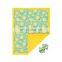 Hot pink blooming flower style printing baby Blanket soft and electric matching headband wholesale price