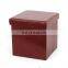 RTS Modern Household PVC Leather Stool Ottoman Pouf Soft Collapsible Storage Cube Save Space