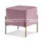 Modern square elegant Ottoman with metal legs velvet stool for bedroom