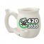 Amazon best selling Ceramic Wake And Bake Coffee Mug with handle  Smoking Pipe Custom Ceramic Mug