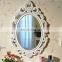 factory cheap price white color wooden frame oval mirror  for home  decoration