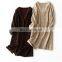 Women New Fashion Thick Plaid Cashmere Knit Cardigan Coat with Hood