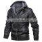 2021 Stylish Motorcycle Leather Hooded  Can Be Cus tom logo Jacket For Men